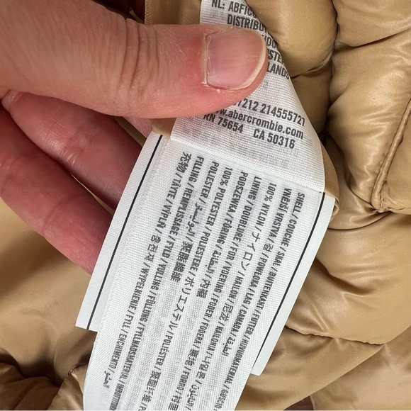 NWT Abercrombie & Fitch Oversized Utility Puffer Jacket Tan Size XS - Picture 6 of 6